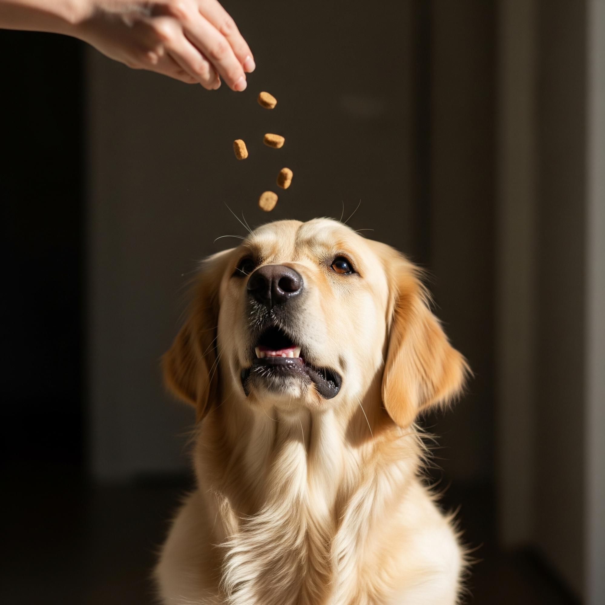 Golden Retriever Welpe beim Belohnungstraining